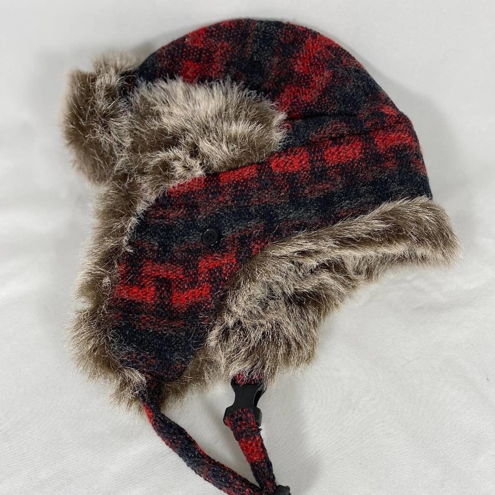 Scala Pronto Trapper Aviator Bomber Winter Hat Plaid Pattern